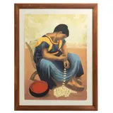 Luis Nishizawa, Mujer con flores, Serigrafía P/A. Firmada