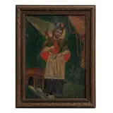 San Juan Nepomuceno, MÉXICO, CA, 1900, Óleo sobre lámina de zinc