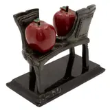Heliodoro Hernández, TÚ Y YO (CON MANZANAS), Bronce, patinado policromo; con base de mármol negro