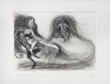 Francisco Toledo, La mujer del gran peine, Grabado a la punta seca 3 / 7