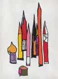 Mathias Goeritz, Lápices, 1989, Serigrafía P / A