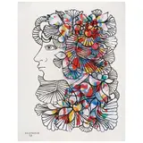 Perfil by René Portocarrero, Tinta y gouache sobre papel, offered Jul 2025