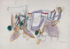 Víctor Morán, Untitled, Gouache, tinta, pastel y lápiz de grafito sobre papel