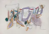 Víctor Morán, Untitled, Gouache, tinta, pastel y lápiz de grafito sobre papel