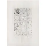 Pablo Picasso, Trois comédiens avec buste de Marie Thérèse, plate 77, de la Suite Vollard, Grabado a la punta seca 46 / 300