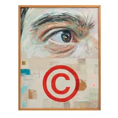 Diego Rodarte, Estudio de ojo V, Óleo y collage sobre tela