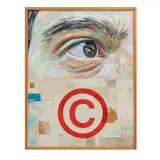 Diego Rodarte, Estudio de ojo V, Óleo y collage sobre tela