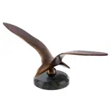 Gaviota, MÉXICO, SIGLO XX, Bronce, acabado dorado; con base de mármol verde