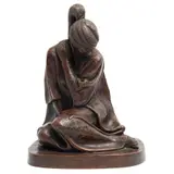 Mujer Sedente, MÉXICO, SIGLO XX, Bronce, patinado en color marrón