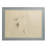 Pareja desnuda by José García Ocejo, Lápiz sobre papel algodón. Firmado, offered Jul 2025