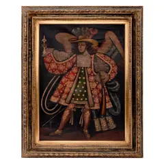 Ángel Arcabucero, ESCUELA CUZQUEÑA, SIGLO XX, Óleo sobre tela