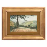 Firmado Jáuregui, Paisaje, Cañada, Óleo sobre madera, firmado "Jáuregui" y fechado 1924
