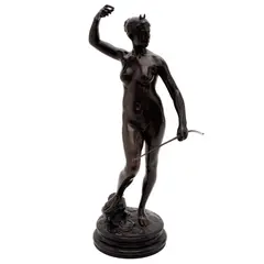 Alexandre Falguière, DIANA, Bronce, patinado en color marrón