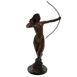 Diana Cazadora, MÉXICO, SIGLO XX, Bronce, patinado policromo