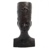 Busto de Nefertiti, SIGLO XX, Bronce, patinado en color marrón