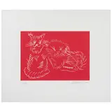 Ai Weiwei, Cats red, 2022, Serigrafía sobre papel Saunders Waterford, prensado en caliente 77 / 150
