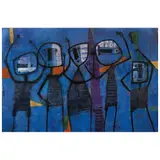 Arturo Morín, Los 5 Morín, 2024, Mixta sobre madera