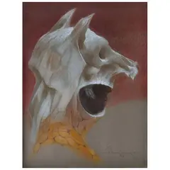 Guillermo Meza Álvarez, El perro del mal II, Pastel sobre papel