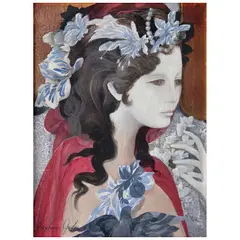Niña con flores by Froylan Ojeda, Óleo y acrílico sobre tela sobre masonite, offered Jun 2025
