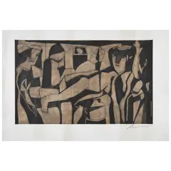 Jose Luis Cuevas, Untitled, Grabado al aguatinta y a la poupeé sin número de tiraje
