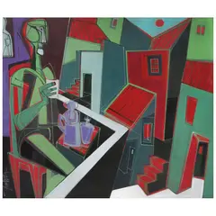 Francisco Correa, The balcony, Acrílico sobre tela