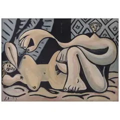 Los amantes en la alcoba by Ignacio Ortiz, ca. 1975, Óleo sobre tela, offered Jun 2025