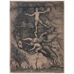 Roberto Montenegro, El circo trágico, 1943, Litografía sin número de tiraje