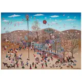 Miguel García Ceballos, Voladores de Papantla, 1985, Óleo sobre tela