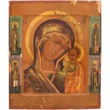 Icono, SANTÍSIMA MADRE DE DIOS DE KAZÁN, Óleo y hoja de oro sobre madera