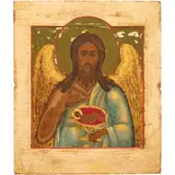 Icono, SAN JUAN BAUTISTA, Óleo y hoja de oro sobre madera