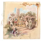 Germán Gedovius, ESCENA GALANTE, 1899, Óleo sobre seda