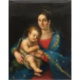 LA VIRGEN CON EL NIÑO by Atribuido A José Agustín Arrieta, Óleo sobre tela, offered Jun 2025