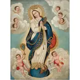 Hermenegildo Bustos, VIRGEN PURÍSIMA DEL RINCÓN, Óleo sobre tela