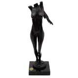 MÉXICO, SIGLO XX by Torso Femenino Alado, Bronce, patinado en color marrón; con base de mármol negro, sold May 2025
