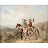 Manuel Serrano, CHINACOS A CABALLO, Óleo sobre tela