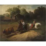 Manuel Serrano, LAZANDO UN TORO, Óleo sobre tela