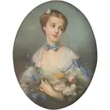 Retrato de Dama, FRANCIA, SIGLO XIX, Pastel sobre tela