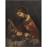 A la Manera de Carlo Dolci, LA VIRGEN DEL VELO, Óleo sobre tela