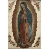 Virgen de Guadalupe, MÉXICO, SIGLO XIX, Óleo sobre lámina de cobre