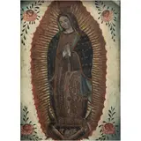Virgen de Guadalupe, MÉXICO, CA., 1900, Óleo sobre lámina de zinc