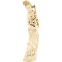 Guan Yin, CHINA, CA., 1900, Talla en marfil con detalles entintados