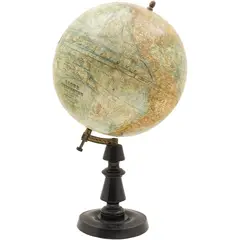Globo Terraqueo, FRANCIA, CA., 1900, Litografía montada sobre cartón y soporte de metal