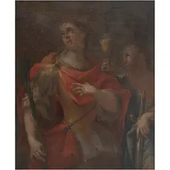 Santa Bárbara, EUROPA, SIGLO XIX, Óleo sobre tela