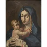 Virgen Con El Niño, EUROPA, SIGLO XIX, Óleo sobre tabla