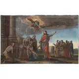 Cristo Curando A los Enfermos, EUROPA,, CA., 1700, Óleo sobre tela