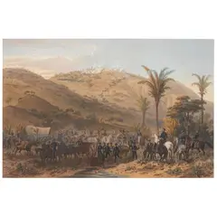 Carl Nebel, BATTLE OF CERRO GORDO, Litografía coloreada, 27.5 x 41.8 cm