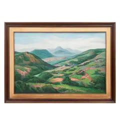 Manuel Echauri Villaseñor, Camino de Toluca, Óleo sobre madera. Firmado