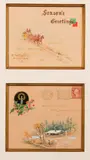 Olaf Carl Seltzer, Dr. and Mrs. B.O. Fisher Season Greetings Card (and envelope) ( 1933 ), Watercolor and Gouache