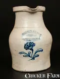 Burger & Lang, BURGER & LANG / ROCHESTER, N.Y. Stoneware Pitcher with Cobalt Floral Decoration, One-Gallon