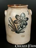 F. Stetzenmeyer, F. STETZENMEYER / ROCHESTER, N.Y. Stoneware Jar with Cobalt Floral Decoration, Three-Gallon